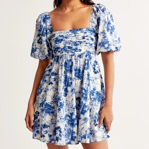 The A&F Emerson Linen-Blend Puff Sleeve Floral Mini Dress XL